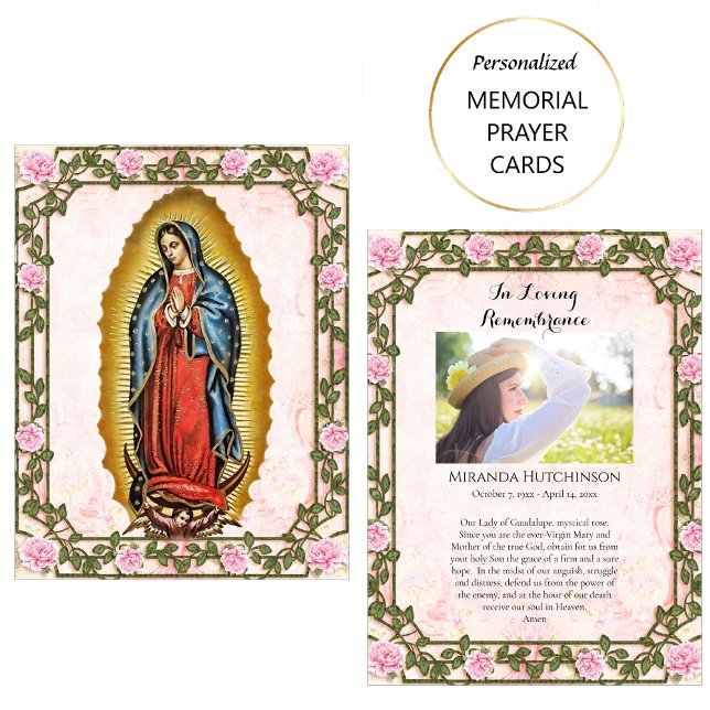 Placement Carte de prière funéraire Notre-Dame de Guadalupe (Créateur téléchargé)