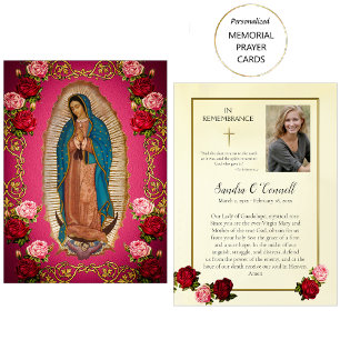 Placement Carte de prière funéraire Notre-Dame de Guadalupe