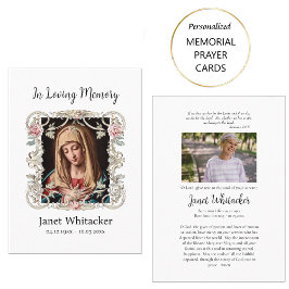 Placement Carte de prière funéraire Rose à cadre décoratif e