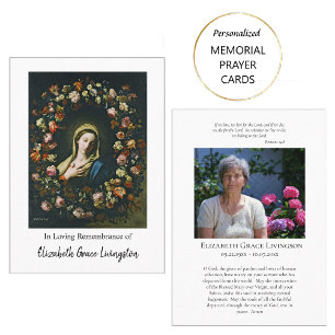 Placement Carte de prière funéraire Vierge Annoncée Fleurs