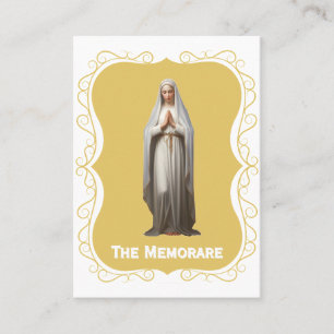 Placement Carte de prière Memorare - Arrière - plan d'or