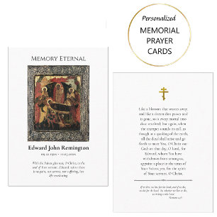 Placement Carte de prière mémorielle orthodoxe minimaliste