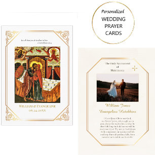 Placement Carte de prière Ornat Gold Frame Orthodoxe Mariage