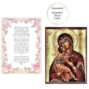 Placement Carte de prière Orthodoxe de grossesse encadrée de