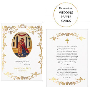Placement Carte de prière Orthodoxe Rose d'or