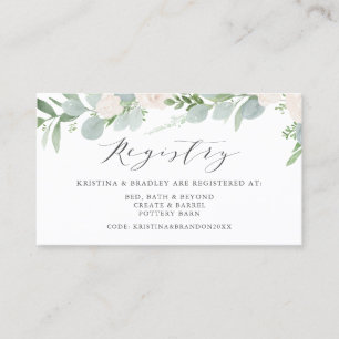 Placement Carte de registre Mariage Eucalyptus et Fleurs bla