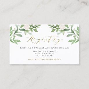 Placement Carte de registre Mariage pour les fleurs vertes e