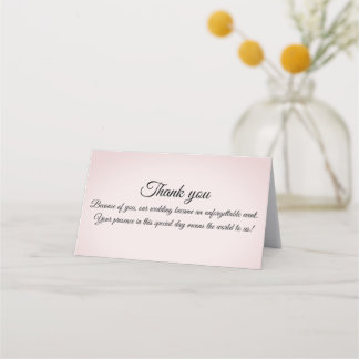 Placement carte de remerciements mariage