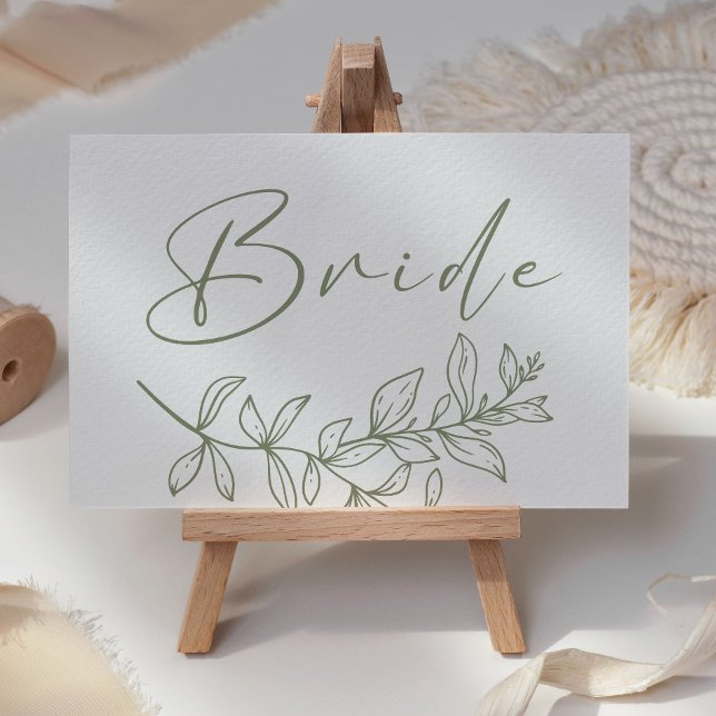 Placement Carte de réservation de mariage fleur boho sauge (Créateur téléchargé)