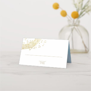 Placement Carte de siège Bat mitzvah de musique bleu et or