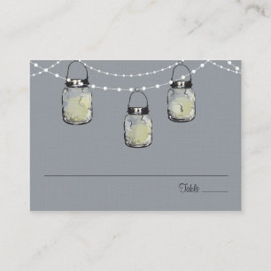Placement Carte de siège d'escorte Mason Jar String de lumiè