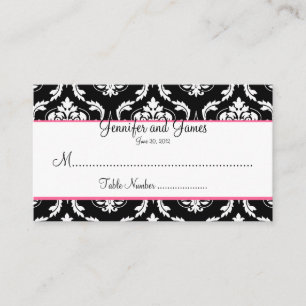 Placement Carte de siège élégante Mariage damassé Table