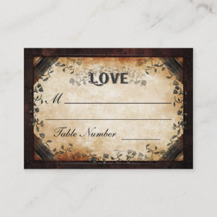 Placement Carte de siège mariage - Brown gothique Halloween 