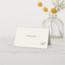 Carte de table botanique Evergreen pour dîner