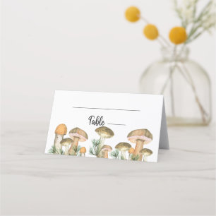 Placement Carte de table champignons de forêt