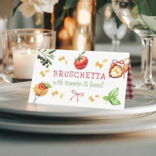 Placement Carte de table de fête pour la nourriture italienn