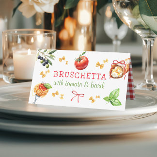 Placement Carte de table de fête pour la nourriture italienn