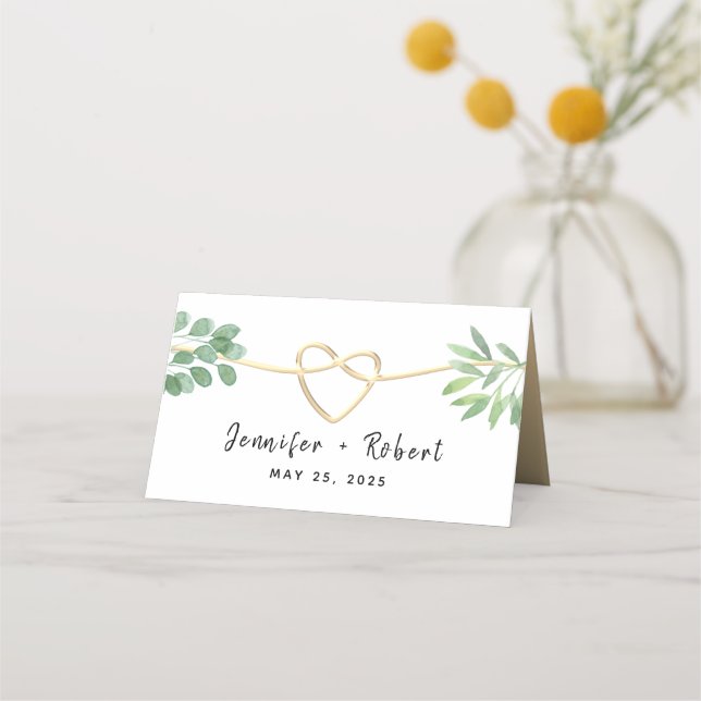 Placement Carte de Table de Mariage à la Verdure d'Eucalyptu (Dos)