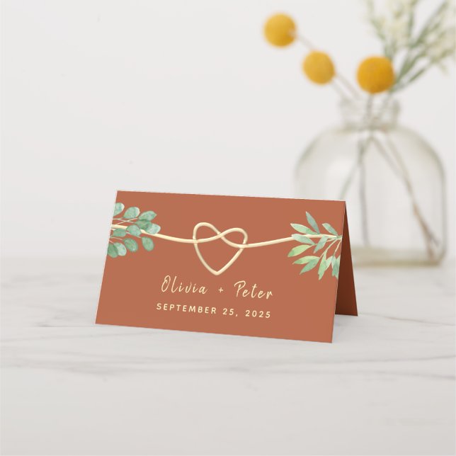 Placement Carte de table de mariage en terre cuite (Dos)