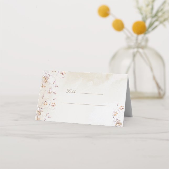 Placement Carte de table de mariage florale boho (Devant)