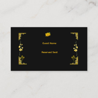 Placement Carte de table de mariage noir et or
