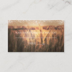 Placement Carte de table de mariage rustique champ de blé