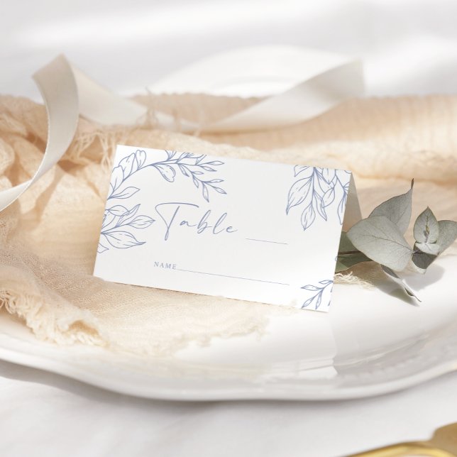 Placement Carte de table de mariage simple fleur pervenche (Créateur téléchargé)