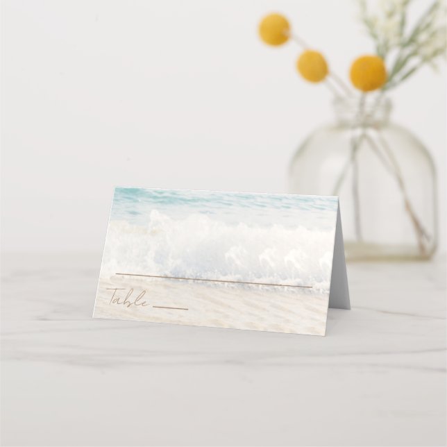 Placement Carte de table de mariage sur la plage (Devant)