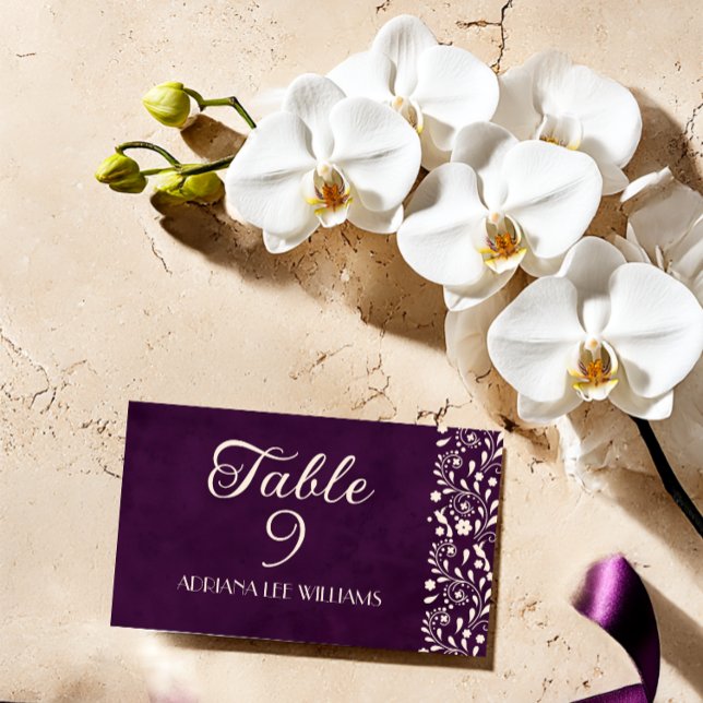 Placement Carte de table de mariage Talavera violet beige (Créateur téléchargé)