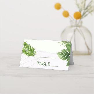 Placement Carte de table de mariage tropical romantique