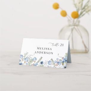Placement Carte de table élégante bleu poussiéreux pour mari