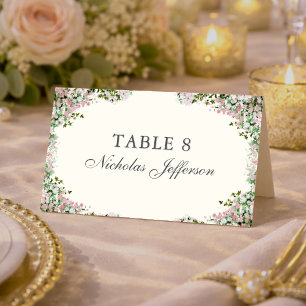 Placement Carte de Table Élégante pour Mariage au Jardin Ros