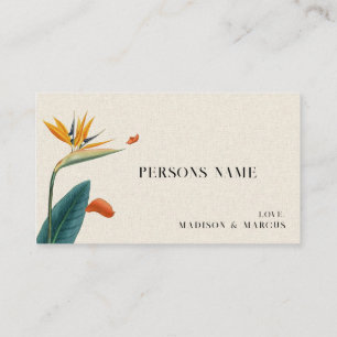 Placement Carte de Table Mariage Fleurs Tropicales Élégantes