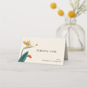 Placement Carte de Table Mariage Fleurs Tropicales Élégantes