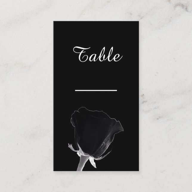 Placement Carte de table Noire rose (Devant)