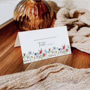 Placement Carte de table pliée pour mariage de jardin bohème