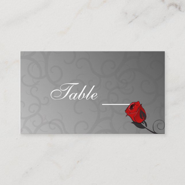 Placement Carte de table Rose enchantée (Devant)