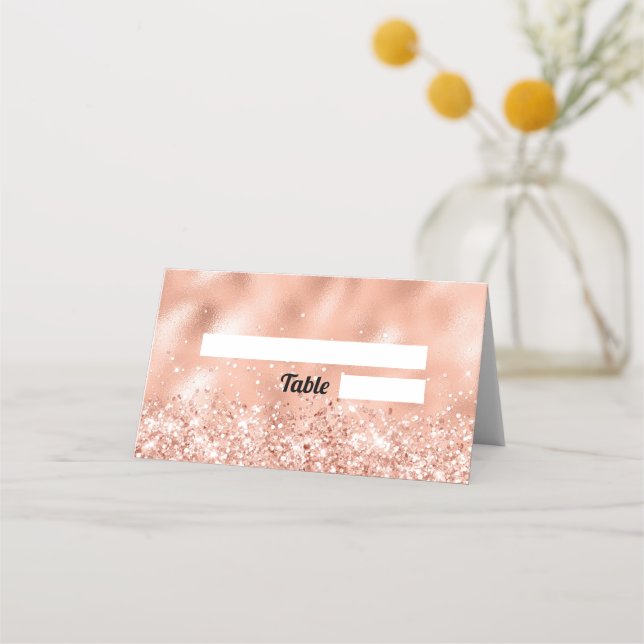 Placement Carte de table Rose Gold Glitter Sweet 16 (Devant)