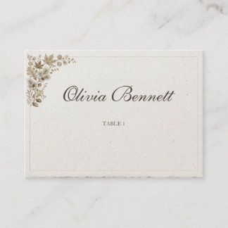Placement Carte de Table Tente en Coton Taupe Maple Automne