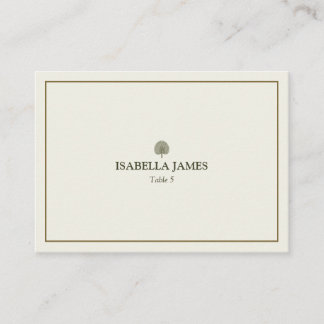 Placement Carte d'emplacement de mariage Ivoire & Or Palmier