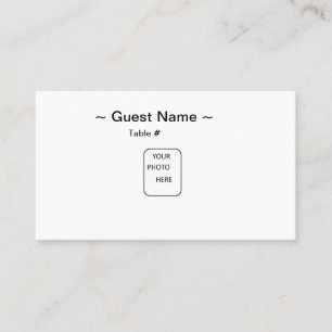 Placement Carte d'emplacement de table de nom d'invité