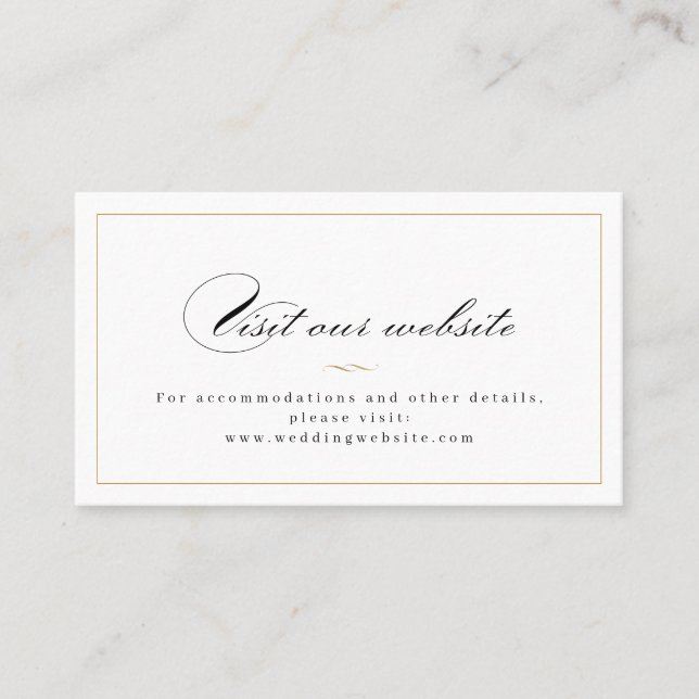 Placement Carte d'insertion de script d'élégance classique (Devant)