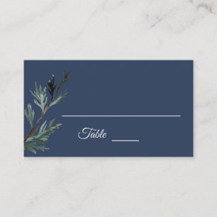 Placement Carte du lieu de mariage d'hiver bleu pin