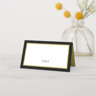 Placement Carte Place de la table de bordure en or noir