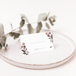 Placement Carte rose pliée Mariage avec repas de boeuf