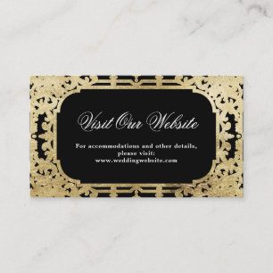 Placement Carte vintage de visite Black & Gold