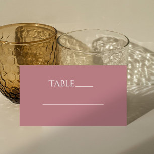 Placement Dusty rose Numéro de table Place Carte d'escorte