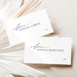Placement Elégante carte de lieu de mariage avec police de c