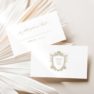 Placement Elégante carte de place avec calligraphie + crête