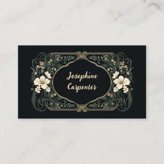 Placement Elégante carte de place florale Art Nouveau foncé